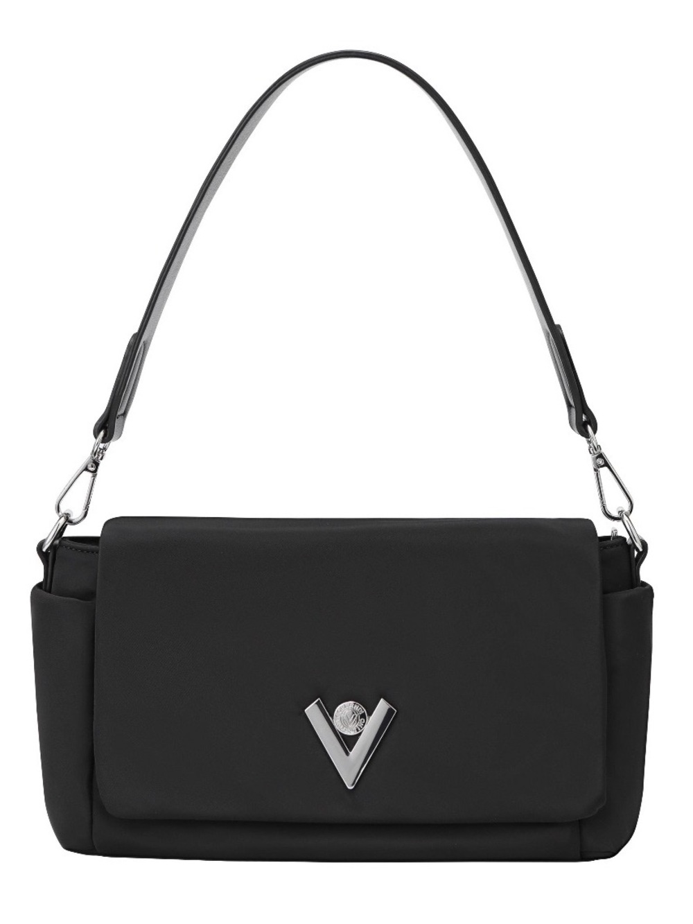 Valentino Orlandi Black Nylon Shoulder City Bag